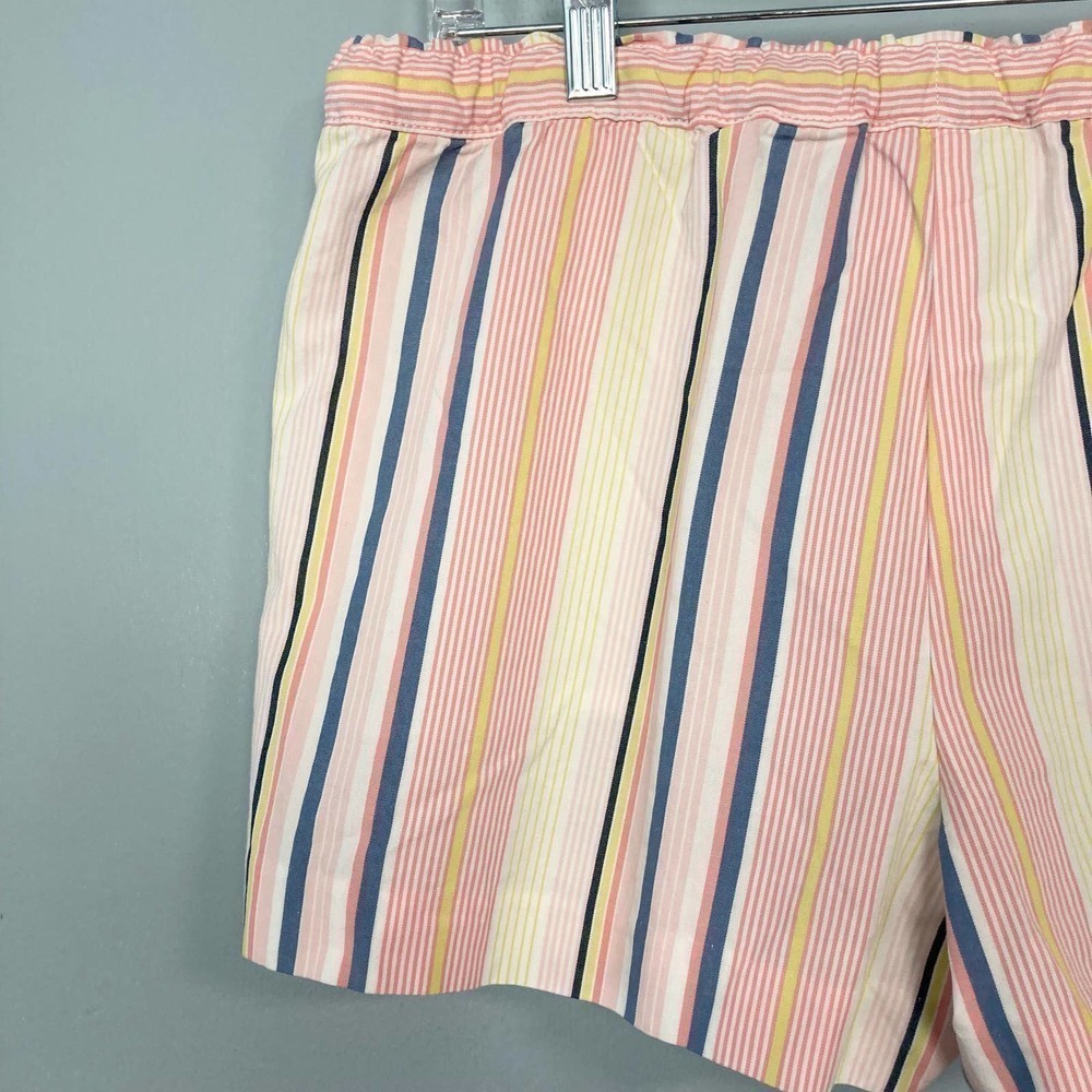 𝅺NWT Loft Striped Elastic Waist Drawstring Tie Waist Shorts with Pockets Size S - Picture 6 of 12